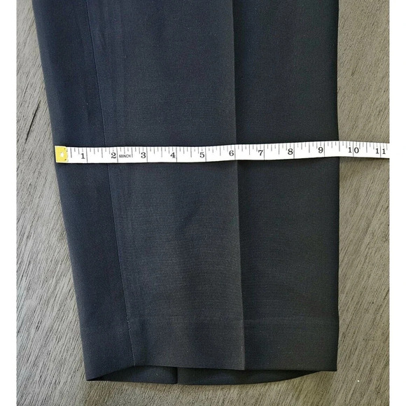 Talbots Cropped Black Wide Leg Dress Pants Polyester Size 8 Petite Flat Front - Picture 7 of 8